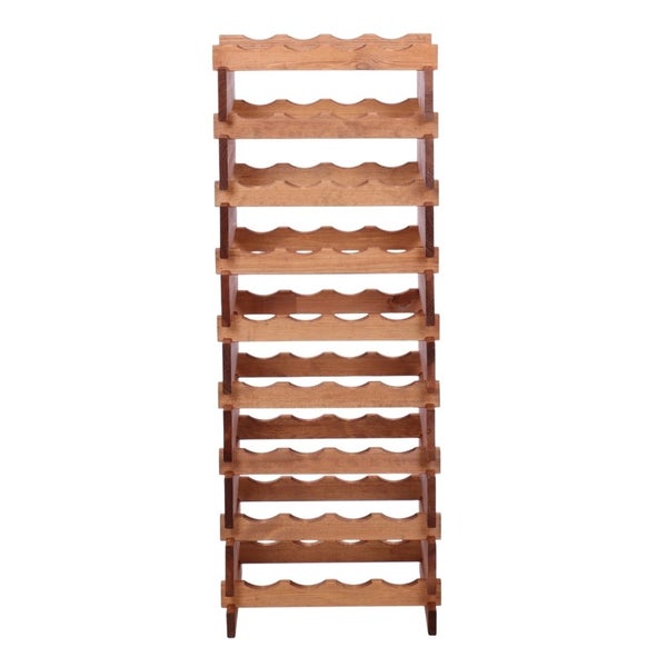Weinregal VINOTECA FLEX PRO HxBxT 121x46x28cm 36 Flaschen auf 9 Ebenen Massives Kiefernholz Braun geölt