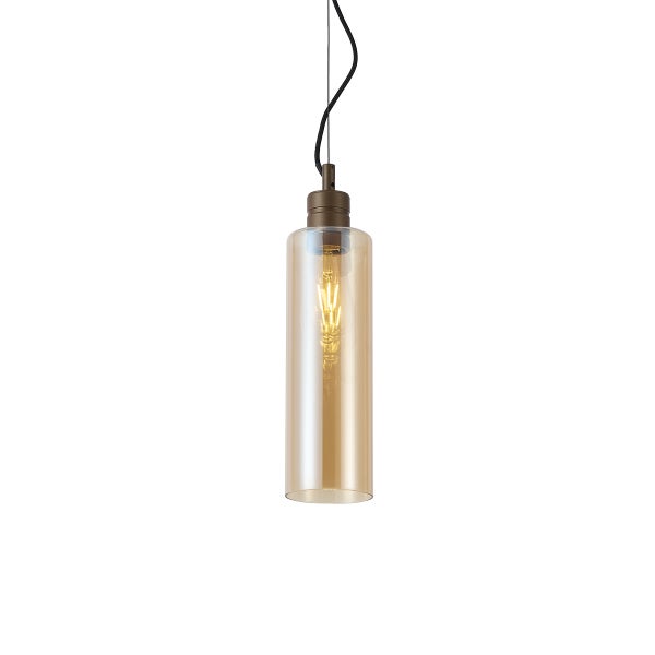 Pendelleuchte mit zylindrischem Glasschirm