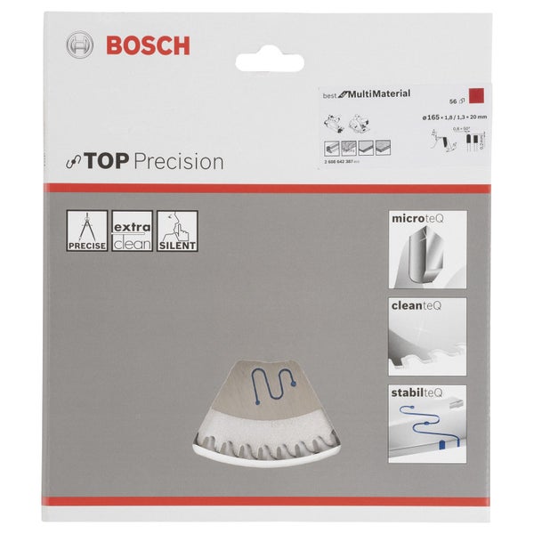 Bosch Kreissägeblatt Top Precision Best for Multi Material 165 x 20 x 1,8 mm 56 - 2608642387
