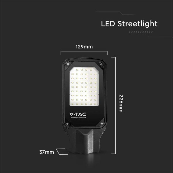 V-TAC VT-15035ST - LED-Straßenleuchten - Schlanke Straßenleuchten - IP65 - Schwarz - 30 Watt -