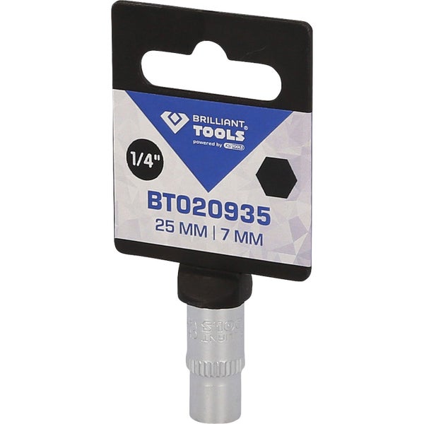 Brilliant Tools Steckschlüssel Einsatz 6-kant 1/4 Zoll 7 mm