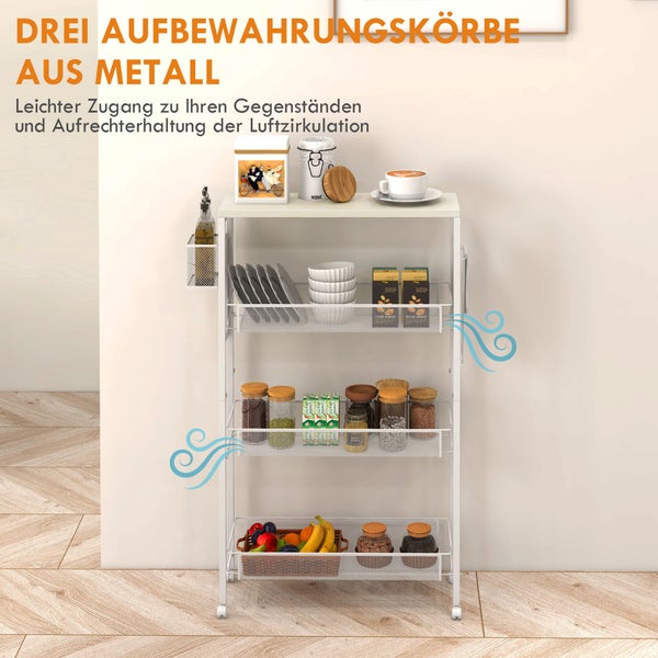 Regalwagen mit drei Metallaufbewahrungskörben