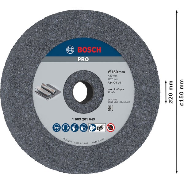 Bosch PRO Steel Schleifscheibe 150 x 20 x 20 mm G24 - 1609201649