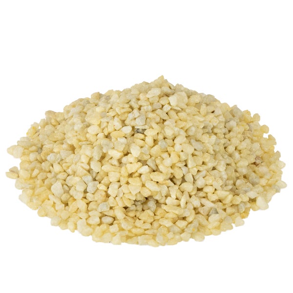 Beigefarbener Dekokies oder Zierkies mit feiner Körnung.