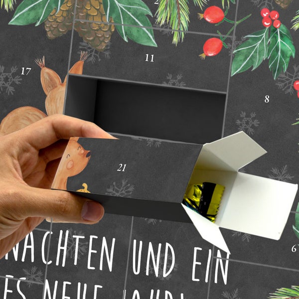 Mr. & Mrs. Panda Befüllbarer Adventskalender Eichhörnchen Weihnachten - Schwarz