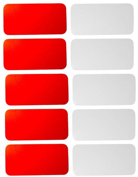 Absperrleinenhalter rot 1200 mm lang + 10 Reflexsticker / Reflexfolie rot/weiß