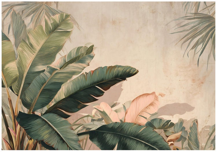Wandbild mit tropischen Pflanzenmotiven