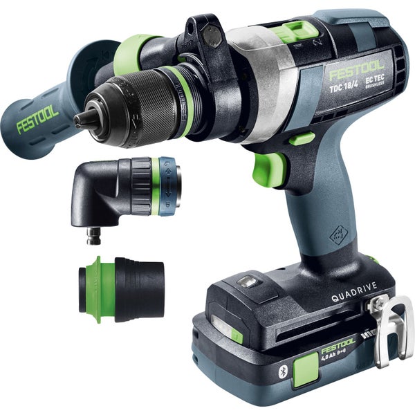 Festool Akku-Bohrschrauber TDC 18/4 5,0/4,0 I-Set QUADRIVE / 1x 4,0 1x 5,0 Akku + Ladegerät + Zubehör im Systainer - 577612