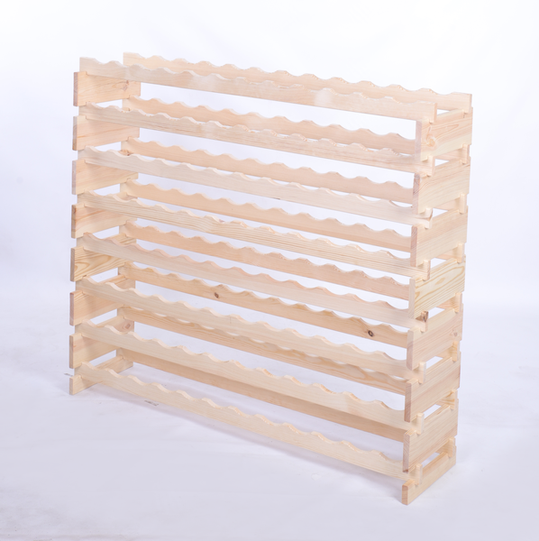 Weinregal VINOTECA FLEX PRO HxBxT 107x123x28cm 96 Flaschen auf 8 Ebenen Massives Kiefernholz Natur unbehandelt