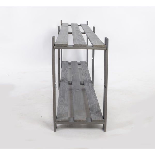 PROREGAL Holzregal Pinepeak HxBxT 50 x 170 x 28 cm 2 Fachboden 1,2 cm Dickes Kiefernholz Grau