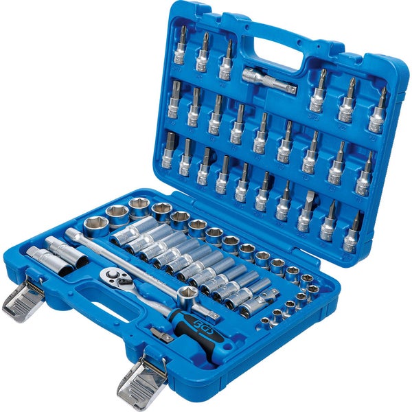 BGS Steckschlüssel-Satz Antrieb 10 mm (3/8) Zollgrößen 61tlg. - 2215