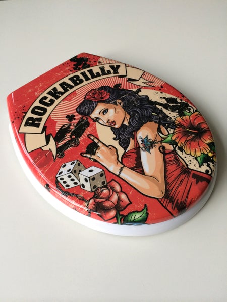 WC Sitz Rockabilly mit Absenkautomatik, zur Reinigung abnehmbar