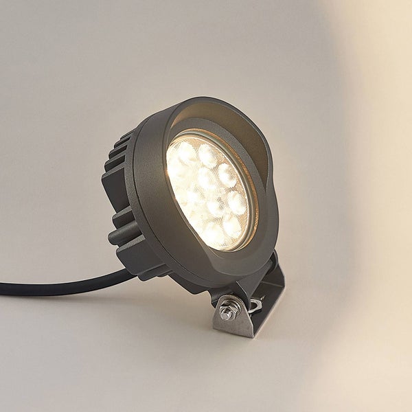 Lindby LED Außenleuchte Emar (Modern) in Schwarz aus Aluminium (1 flammig, ) - Außenstrahler außen Spot für Garten Terasse Balkon & Haus