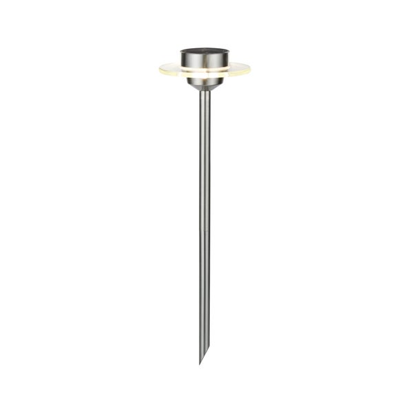 Solar LED Gartenstrahler Ufo IP44 3000K Edelstahl, Klar