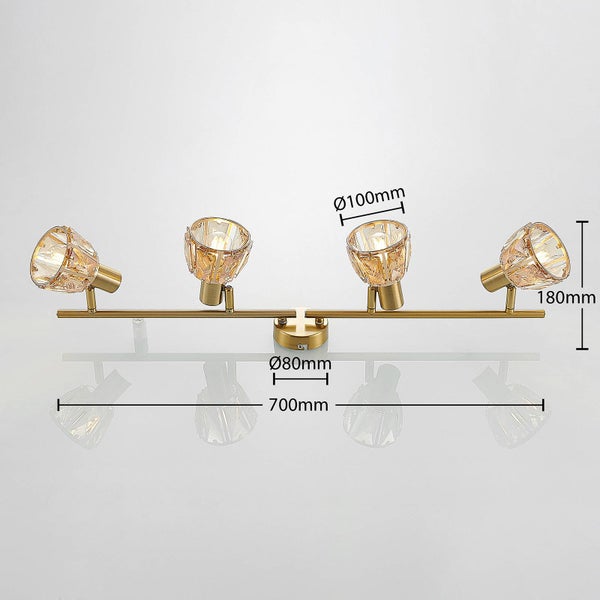 Lindby Deckenlampe Kosta (Modern) in Gold / Messing aus Metall (4 flammig, E14) - Deckenleuchte Lampe Wohnzimmerleuchte