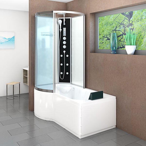 Wanne Dusche Kombination Weiß K50-R03 100x170