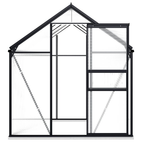 Gewächshaus mit Fundament Anthrazit Aluminium 4,75 m²