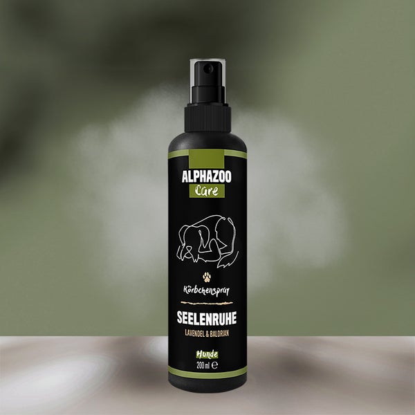 ALPHAZOO Seelenruhe Beruhigungsspray 200ml für Hunde I Beruhigungsmittel mit Baldrian