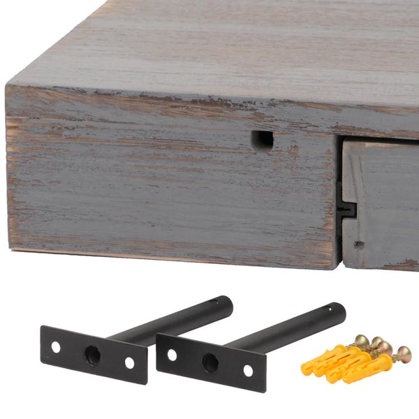 Wandregal mit Halterungen und Befestigungsmaterial