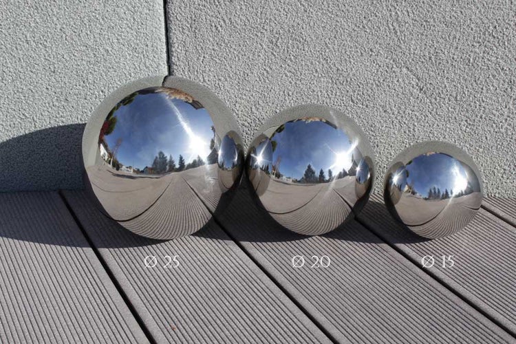 Edelstahlkugel Gartenkugel Dekokugel SferaInox 3er Set 15 / 20 / 25cm glossy 10798