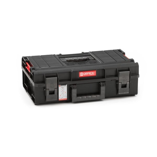PROREGAL QBRICK Werkzeugkasten One 15,5 Liter Traglast Bis Zu 120 kg Mit Deck & Frontgriff Mit Klemmverschlüsse Schwarz