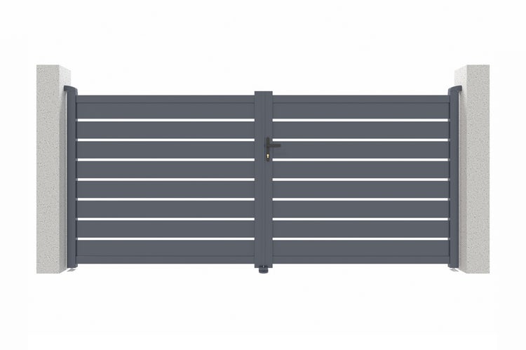Doppelflügeltor 3,5m VOGEL 350B160 Aluminium Grau