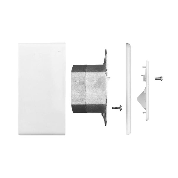 ProfiPatch Netzwerkdose LAN Dose Cat6A 500MHz Aufputz und Unterputz 1x RJ45 Port Anschluss oben/unten POE CAT7,CAT6A,CAT6,CAT5 geschirmt weiß
