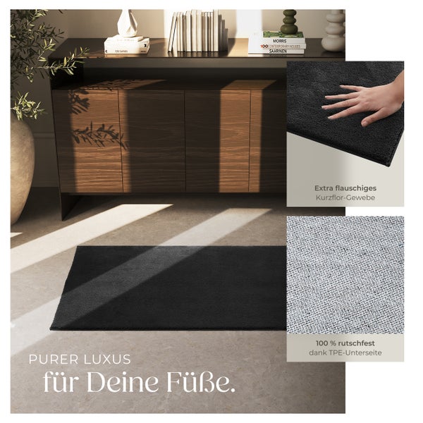 Kurzflorteppich tectake rutschfeste Unterseite verschiedene Größen und Farben 80 x 150 cm