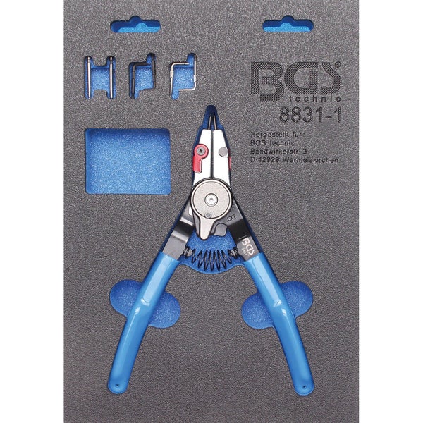 BGS Sprengringzange für Außen-/Innensprengringe auswechselbare Spitzen 180 mm - 8831-1