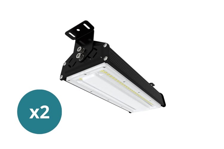 LUXULA 2er-Set LED Hallenleuchte 50W Highbay mit 6000lm IP65 IK08 Linearer Hallenstrahler 5000K Neutraleiß