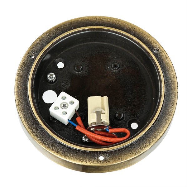 Deckenleuchten-Montageplatte mit Anschlussklemmen und Verkabelung