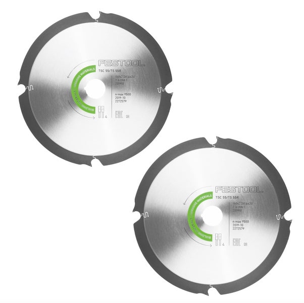 Festool 2x Diamant Sägeblatt 160 x 2,2 x 20 mm DIA4 für TS 55 R und TSC 55 ( 2x 201910 )