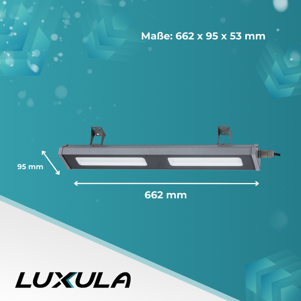 LUXULA LED Hallenstrahler 100W Highbay 12400lm 5000K Neutralweiß Linearer Hallenstrahler IP65