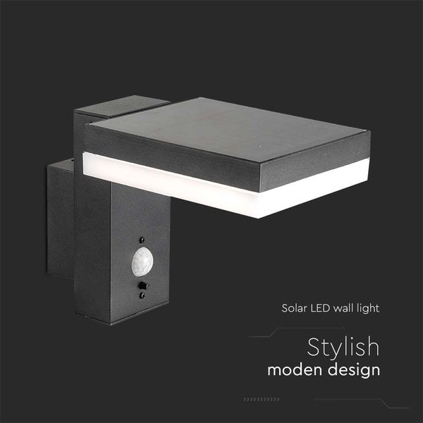Solarbetriebene LED Wandleuchte mit Bewegungssensor