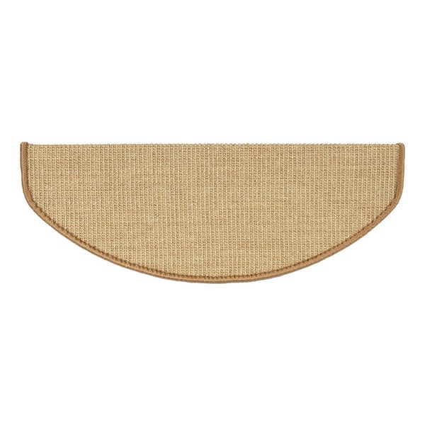 FLOORDIREKT Stufenmatte aus Sisal - Pure Nature - Umkettelt & Selbstklebend - Natur - 23,5 x 65 cm - Halbrund