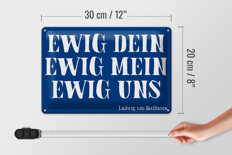 Blechschild Spruch 30x20cm ewig dein ewig mein ewig uns