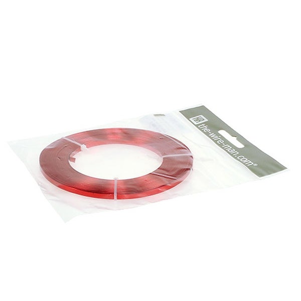 Roter Bindedraht in einer Rolle in einer Klarsichtverpackung von the-wire-man.