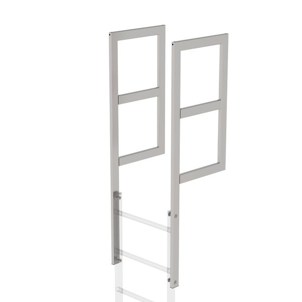 Raumspartreppe mit zwei Stufenrahmen und Befestigungselementen