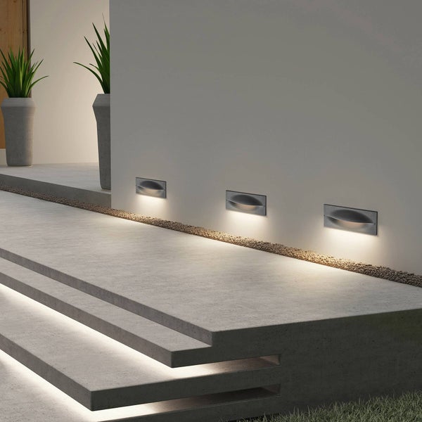 Lucande LED Wandleuchte außen Zandro (Modern) in Schwarz aus Aluminium (1 flammig, ) - Wandeinbauleuchte für Außen Wandlampe Außenwand/Hauswand Haus Terrasse & Balkon