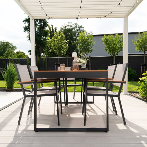 Home Deluxe Gartentisch SIERA – 160 x 90 cm aus robustem Aluminium | Gartenmöbel, Gartengarnitur, Balkontisch
