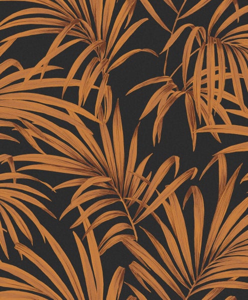 Masureel Tapete Blätter Schwarz - 53 cm x 10.05 m - 631967