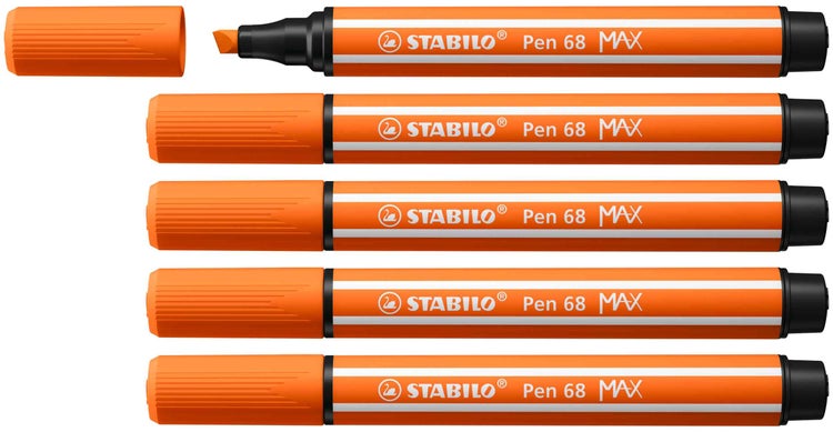 STABILO Filzstifte Pen 68 MAX, 5er Set, gelbrot