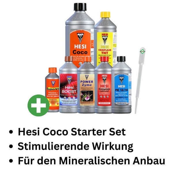 Hesi 7-Teiliges Coco Dünger Set XL – Komplettset für Erfolgreichen Coco Grow | Für Gesundes Wachstum, Blüte & Hohe Erträge | Einfach Anwendung für Anfänger & Profis | Inklusive Nährstoffe für alle Wachstumsphasen