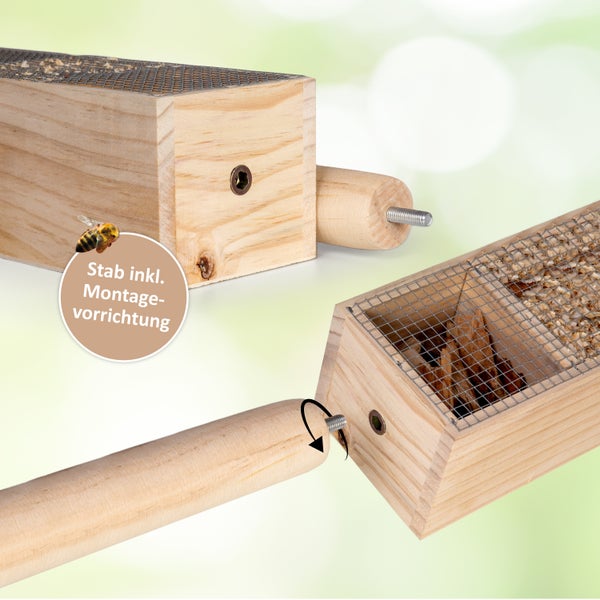 Insektenhotel XXL auf Spieß CULT at home Insektenhaus Höhe 151cm braun Holz