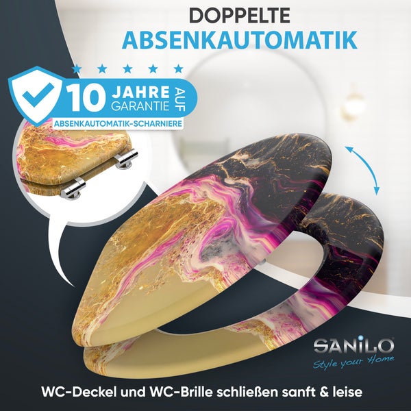 WC-Sitz mit Absenkautomatik Marmor Brillante