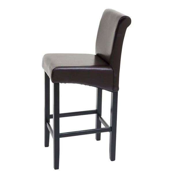 Barhocker mit Rückenlehne und Kunstlederbezug