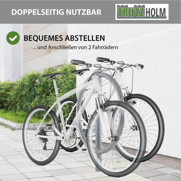 Fahrradanlehnbügel 115 x 76 cm Stahl feuerverzinkt Ø 60 mm zum Einbetonieren Fahrradständer in grau   Typ O
