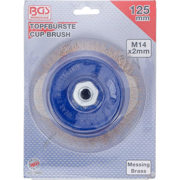 BGS technic Topfbürste mit Messingborsten, 125 mm Durchmesser