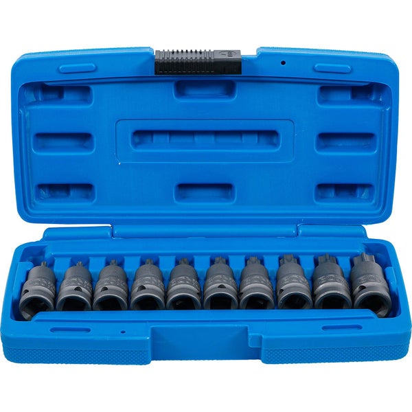 BGS Kraft-Bit-Einsatz-Satz Antrieb Innenvierkant 12,5 mm (1/2) T-Profil (für Torx) T20 - T70 10tlg. - 5097