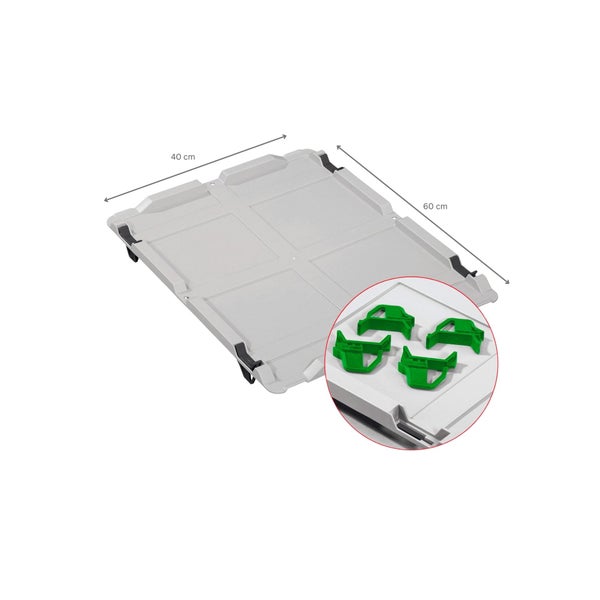 PROREGAL Spar Set 5x Eurobox Nextgen Economy Mit Auflagedeckel & 4x Schiebeschnappverschlüsse Grün Griffe Offen HxBxT 22 x 40 x 60 cm 44 Liter